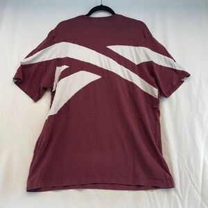 Reebok T-Shirt Maroon White Retro Men’s Size Extra Large